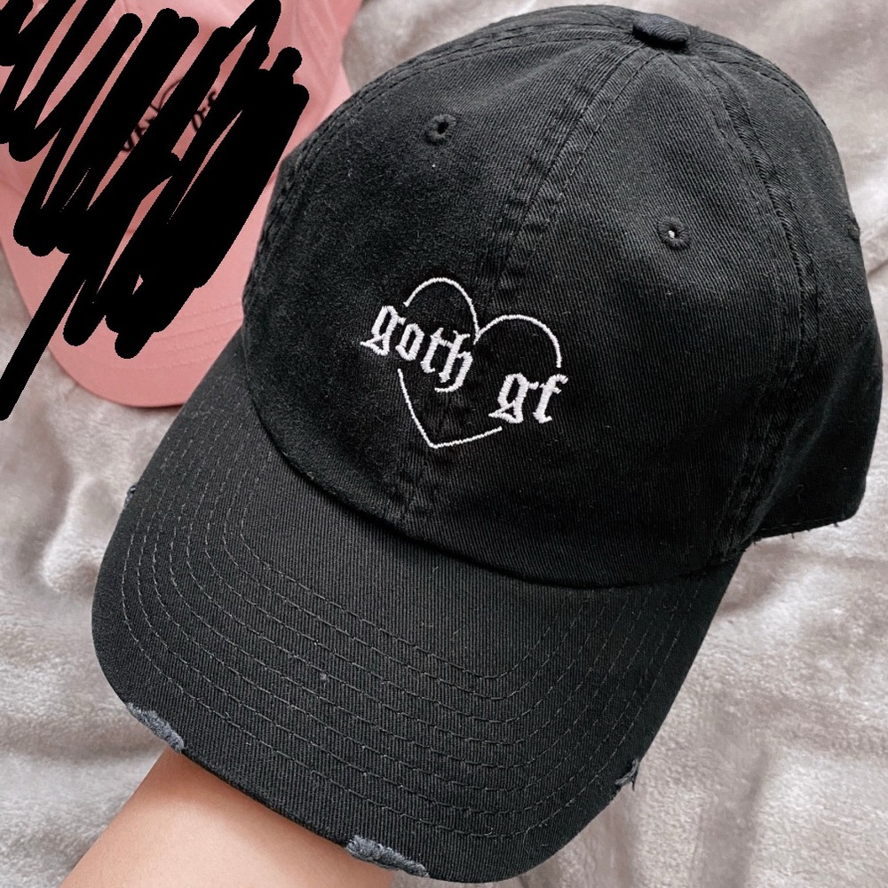 Black Goth Gf Embroidered Baseball Hat